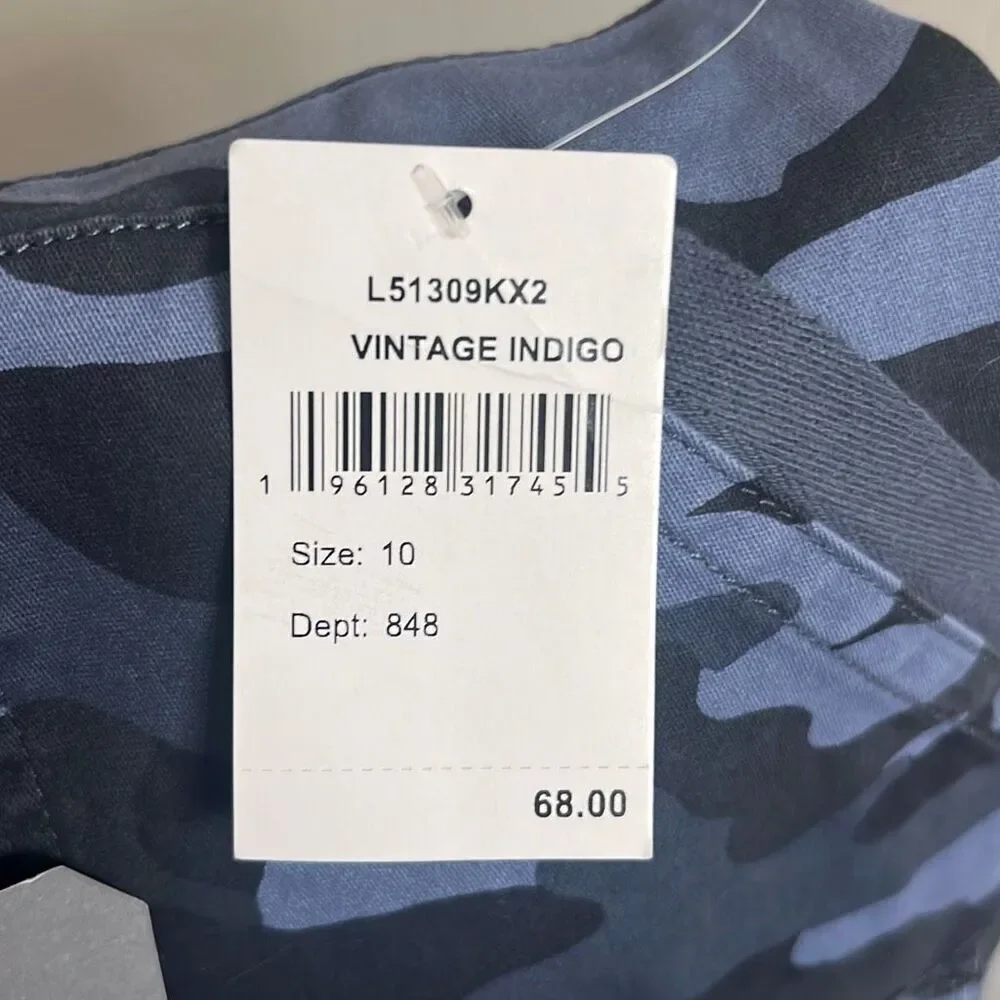 ✨Wit & Wisdom Blue Vintage Indigo Camo Sz 10 Mini Skirt✨